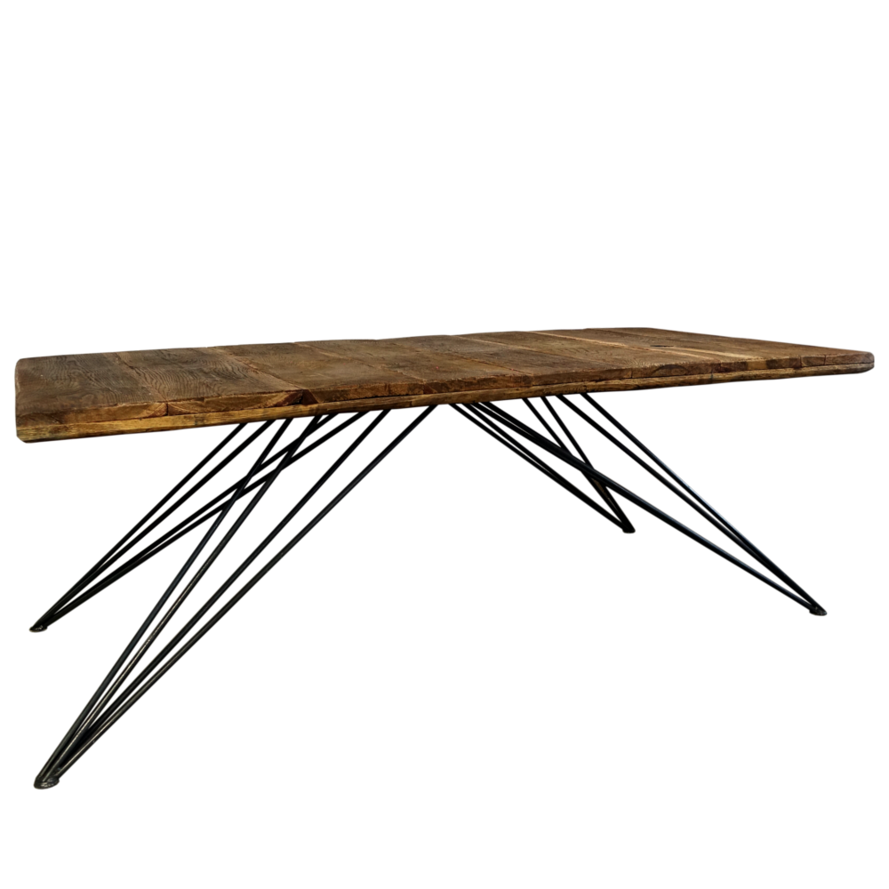 Foto van Oak and metal table – 2