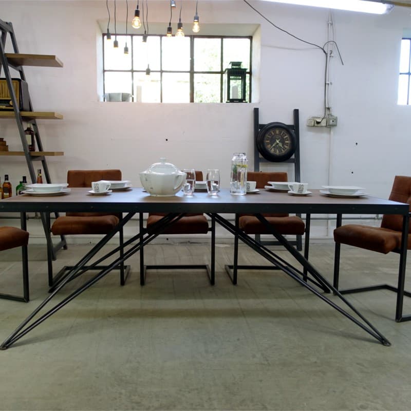 Ultra-hard HDF table with metal edge no.144