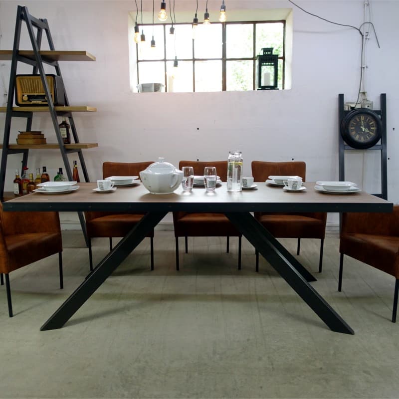 Ultra-hard HDF table with metal edge no. 154