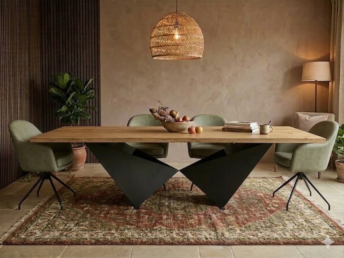 Foto van Stół dębowy na nowoczesnej nodze 50