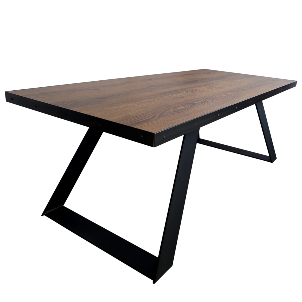 Ultra-hard HDF table with metal edge no. 184